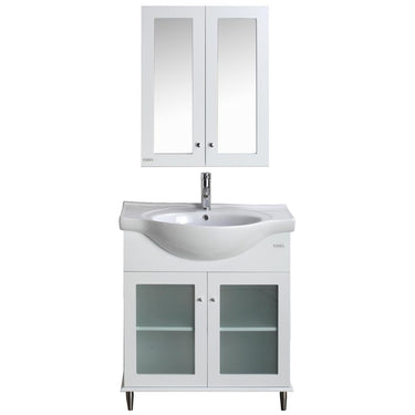 Eviva Tux® 36″ White Transitional Bathroom Vanity with White Integrated Sink Vanity Eviva